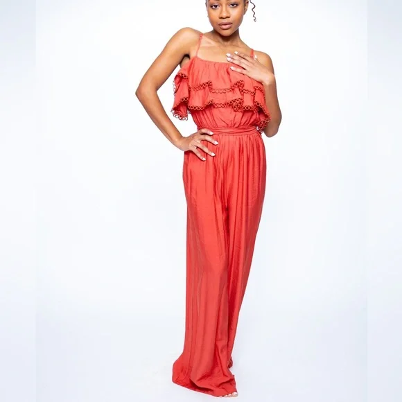NWOT Ruffle Jumpsuit